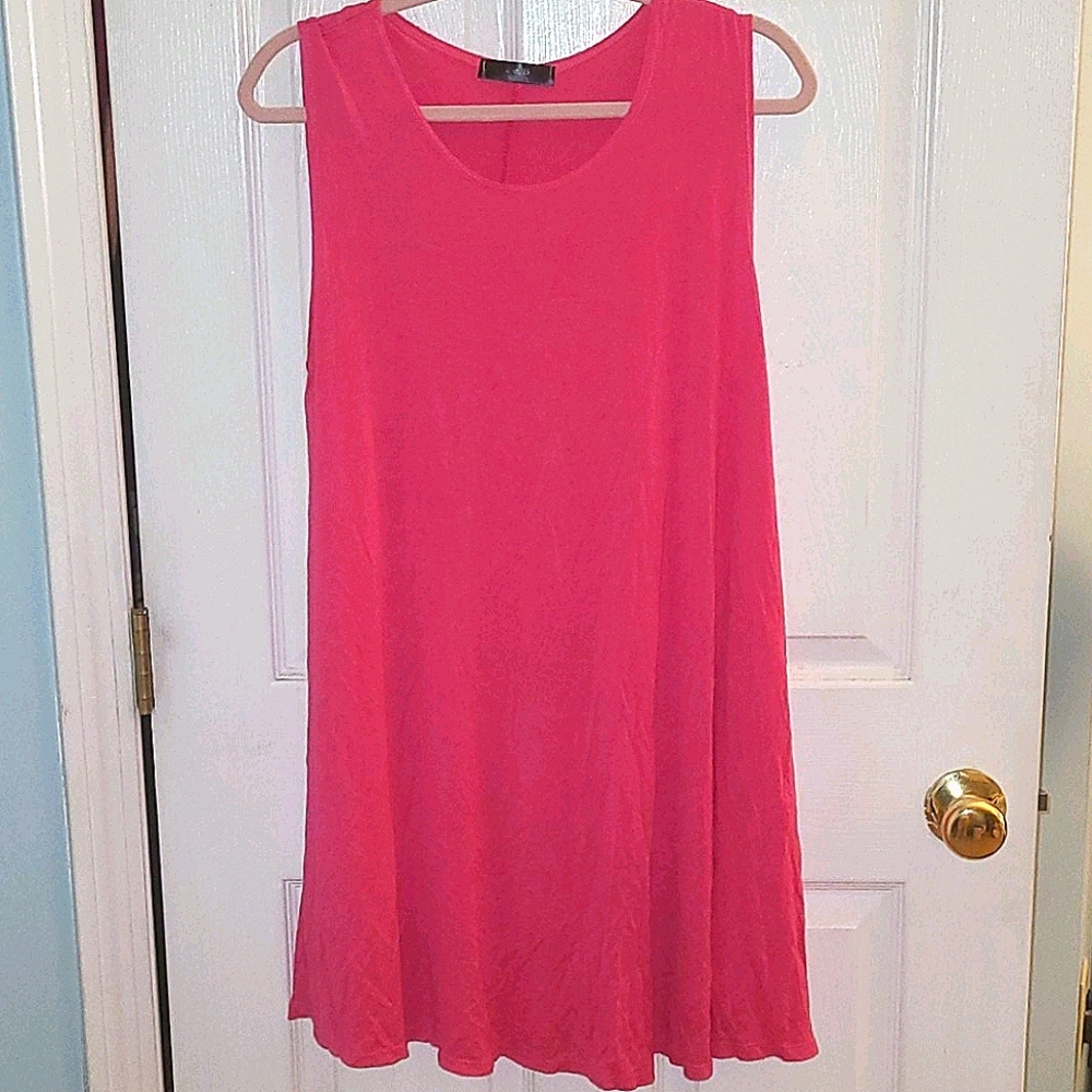 Pink Plus Sleeveless Swing Dress